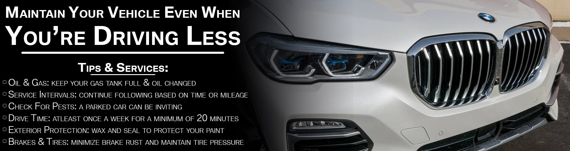 BMW Driving Less Maintenance Banner BMW Driving Less Maintenance Banner