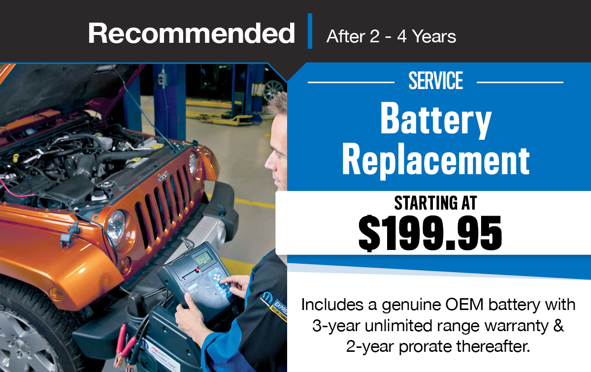 CDJR Battery Replacement Service Special Coupon CDJR Battery Replacement Service Special Coupon