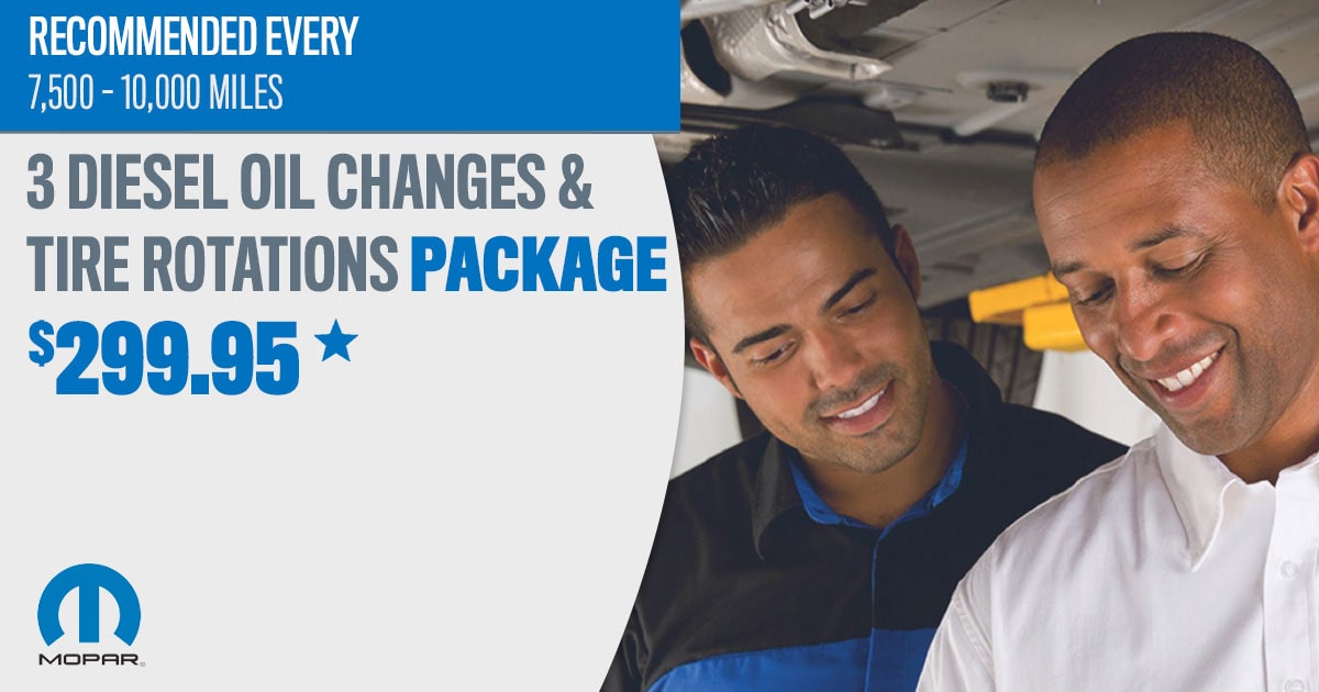 Mopar Full Synthetic Diesel Oil Change & Tire Rotation Package Service Special Coupon Mopar Full Synthetic Diesel Oil Change & Tire Rotation Package Service Special Coupon