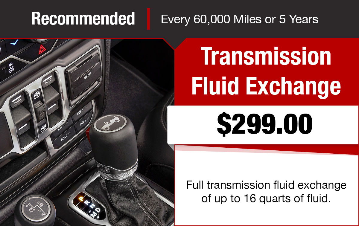 Chrysler Jeep Dodge Ram Transmission Fluid Exchange Service Special Coupon Chrysler Jeep Dodge Ram Transmission Fluid Exchange Service Special Coupon