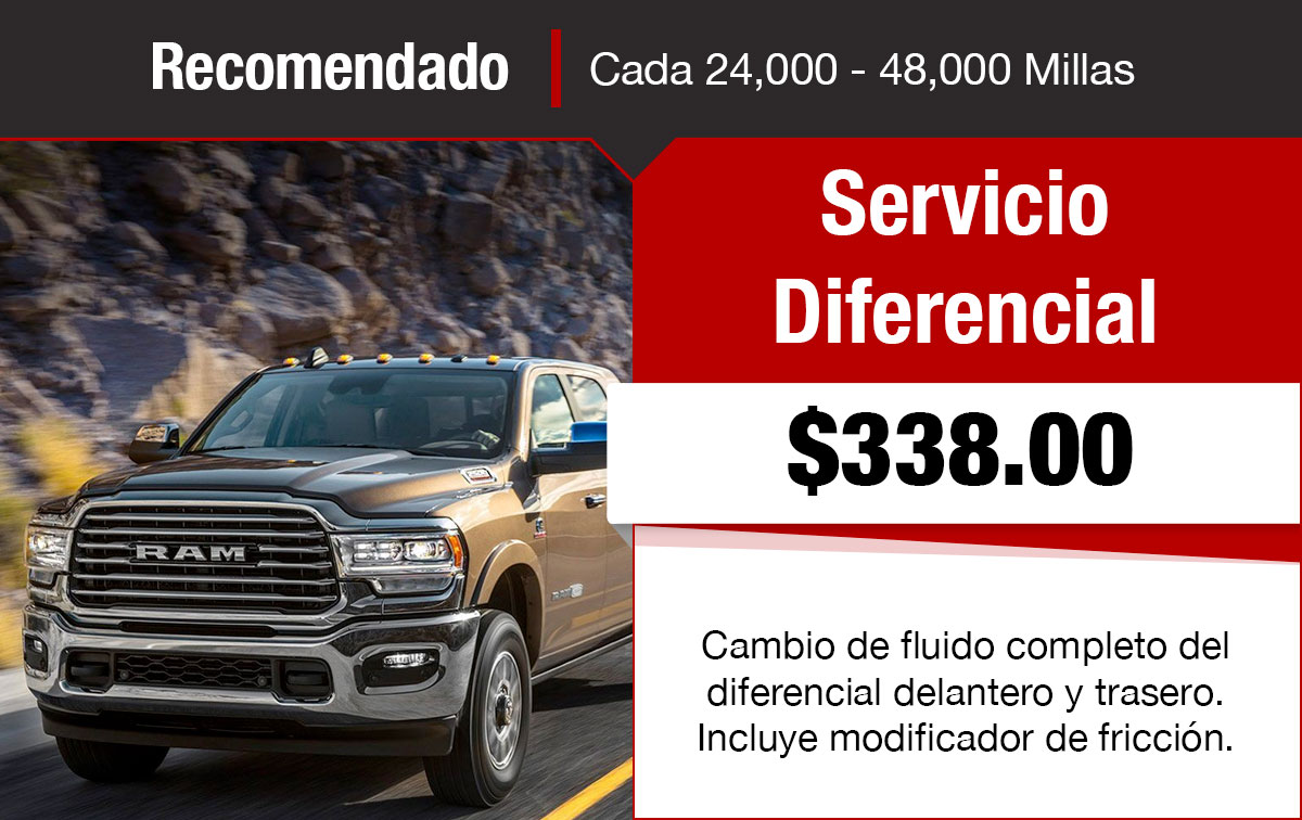 Chrysler Jeep Dodge Ram Cupón Especial de Servicio Diferencial Chrysler Jeep Dodge Ram Cupón Especial de Servicio Diferencial