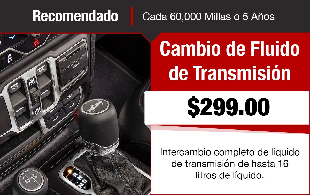 Chrysler Jeep Dodge Ram Cupón Especial de Servicio de Cambio de Fluido de Transmisión Chrysler Jeep Dodge Ram Cupón Especial de Servicio de Cambio de Fluido de Transmisión