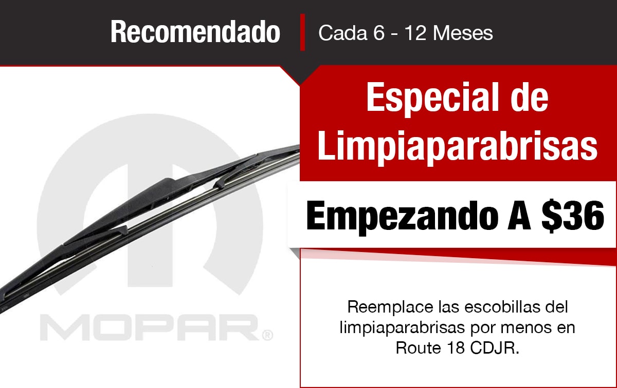 Chrysler Jeep Dodge Ram Cupón Especial de Servicio de Limpiaparabrisas Chrysler Jeep Dodge Ram Cupón Especial de Servicio de Limpiaparabrisas