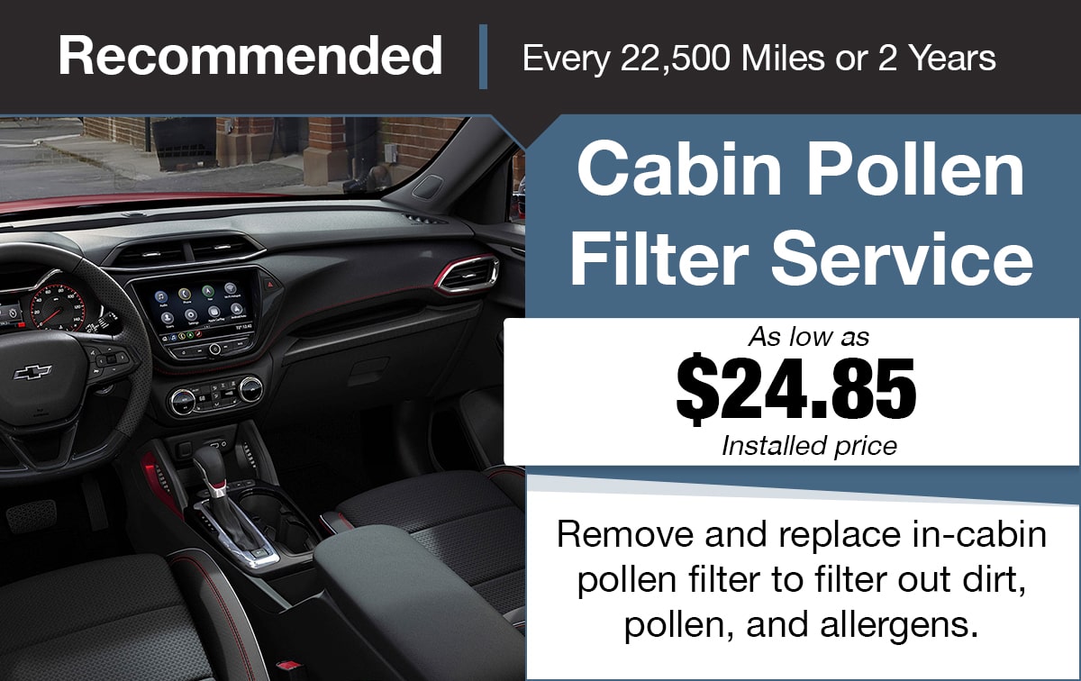 Chevrolet Buick Cabin Pollen Filter Service Special Coupon Chevrolet Buick Cabin Pollen Filter Service Special Coupon