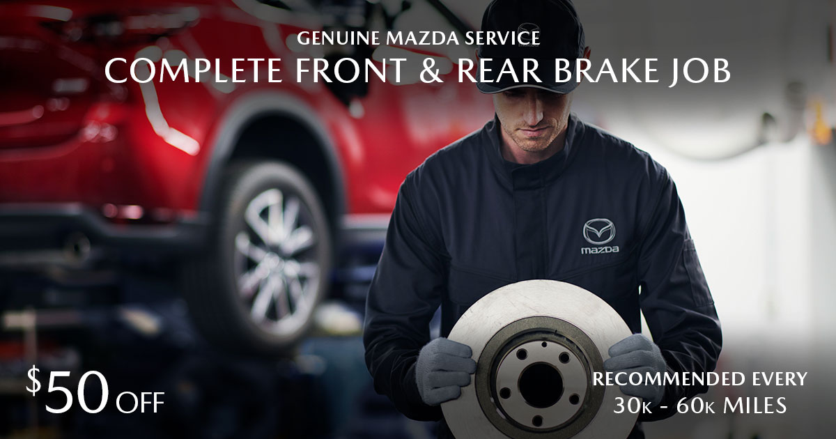 Mazda Complete Front & Rear Brake Job Service Special Coupon Mazda Complete Front & Rear Brake Job Service Special Coupon