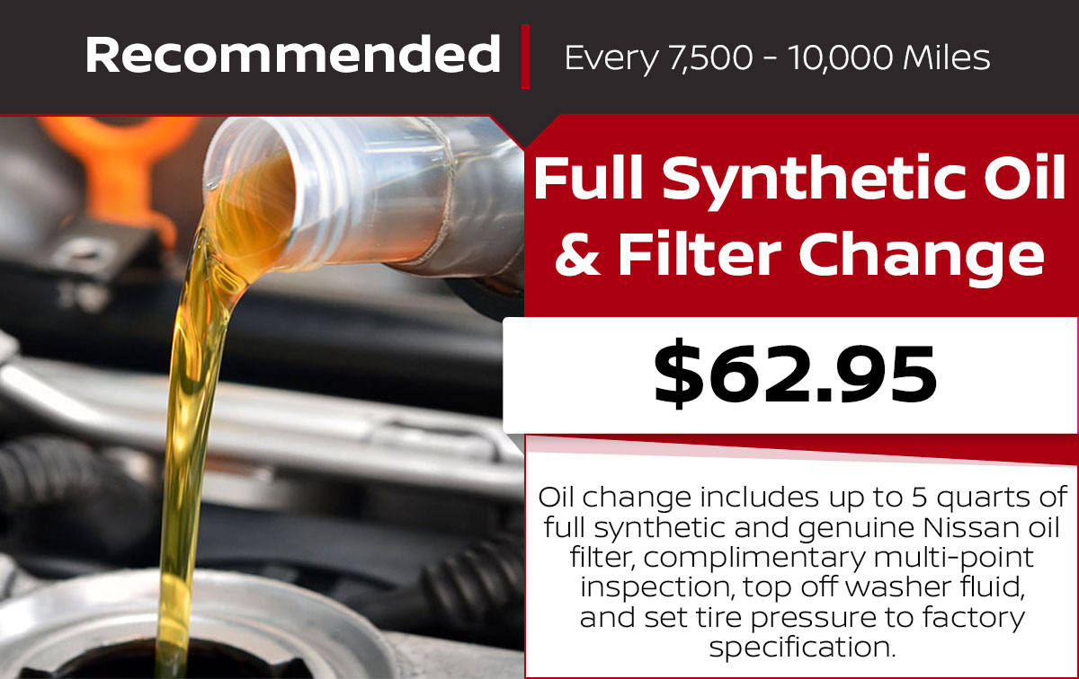 Full Synthetic Oil & Filter Change Service Special Coupon Full Synthetic Oil & Filter Change Service Special Coupon