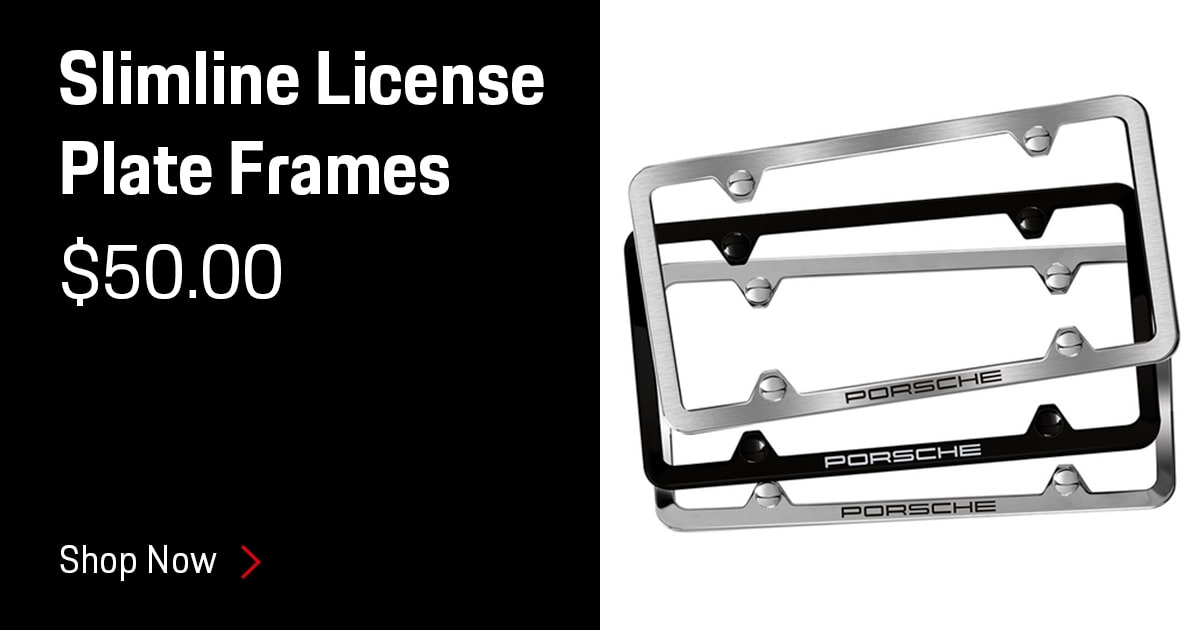 Porsche Slimline License Plate Frames Accessories Special Coupon Porsche Slimline License Plate Frames Accessories Special Coupon