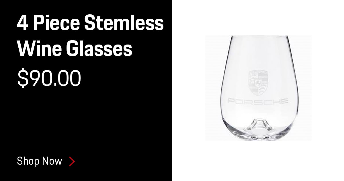 Porsche 4 Piece Stemless Wine Glasses Accessories Special Coupon Porsche 4 Piece Stemless Wine Glasses Accessories Special Coupon