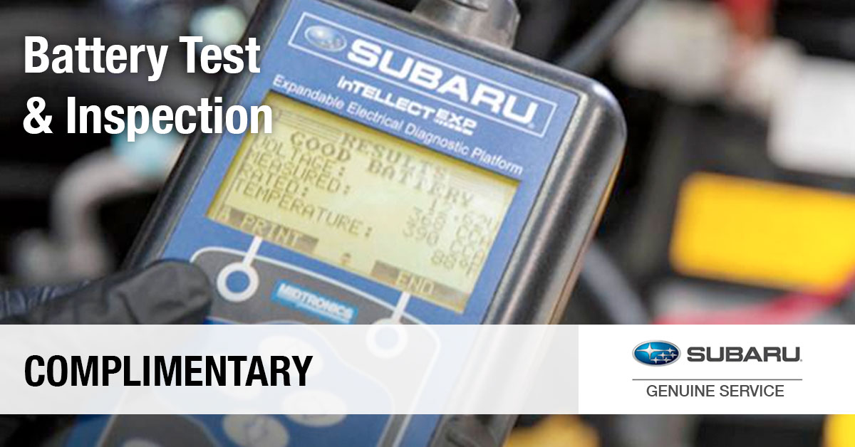 Subaru Battery Test & Inspection Service Special Coupon Subaru Battery Test & Inspection Service Special Coupon