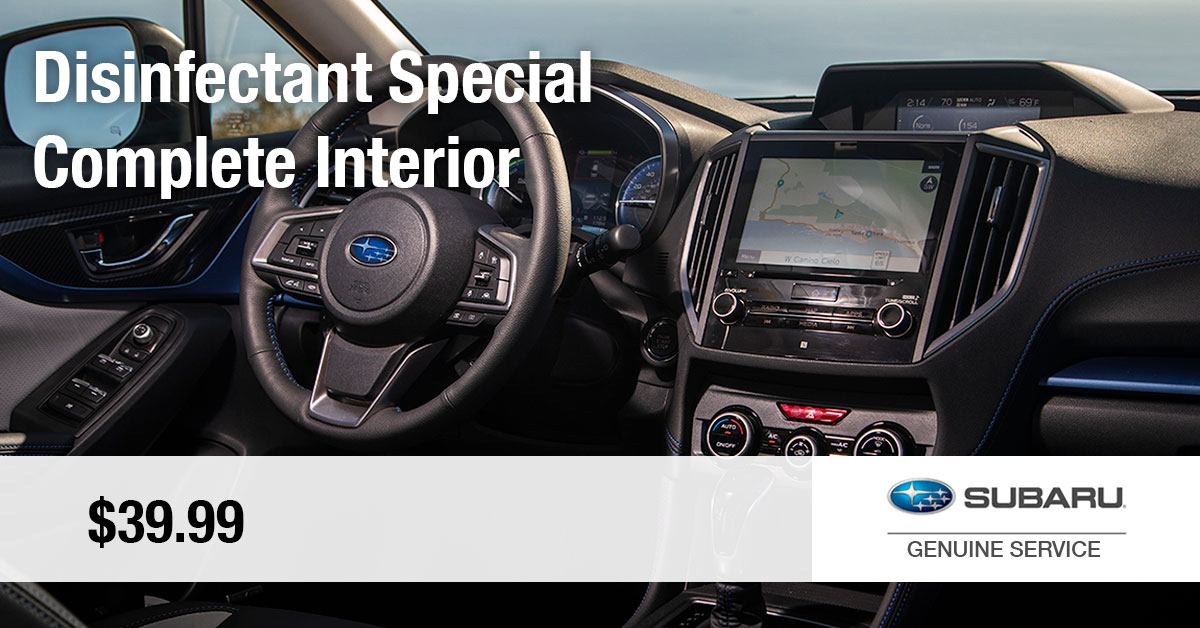 Subaru Interior Disinfectant Service Special Coupon Subaru Interior Disinfectant Service Special Coupon