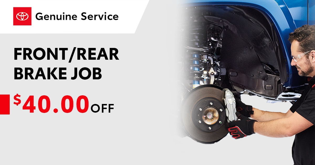 Toyota Front/Rear Complete Brake Job Service Special Coupon Toyota Front/Rear Complete Brake Job Service Special Coupon