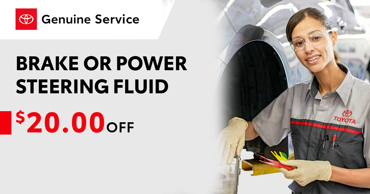 Toyota Brake or Power Steering Fluid Exchange Service Special Coupon Toyota Brake or Power Steering Fluid Exchange Service Special Coupon