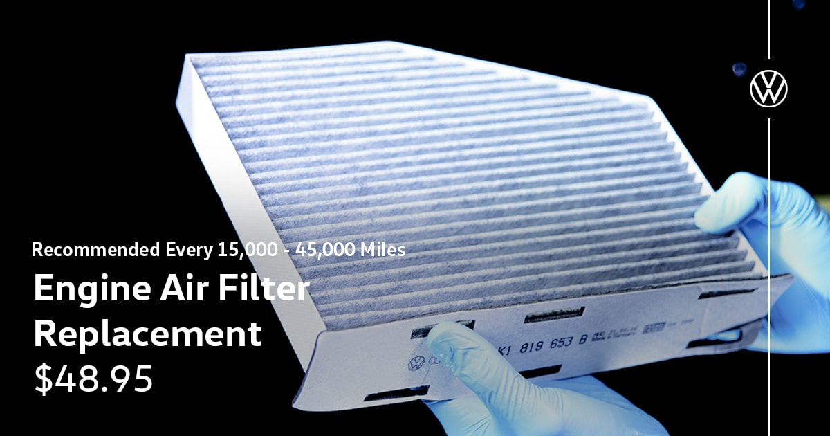 Volkswagen Engine Air Filter Replacement Service Special Coupon Volkswagen Engine Air Filter Replacement Service Special Coupon