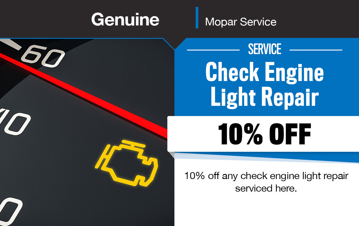 CDJR Check Engine Light Repair Special Coupon
