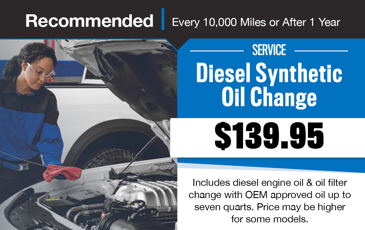 CDJR Diesel Engine - Full Synthetic Oil Change Special Coupon