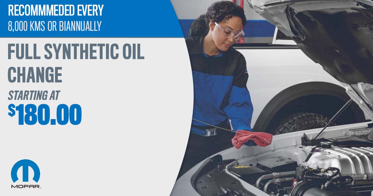 CDJR Full Synthetic Oil Change Service Special Coupon