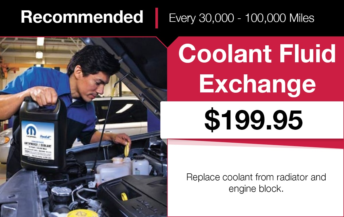 Mopar Coolant Fluid Exchange Service Special Coupon Mopar Coolant Fluid Exchange Service Special Coupon