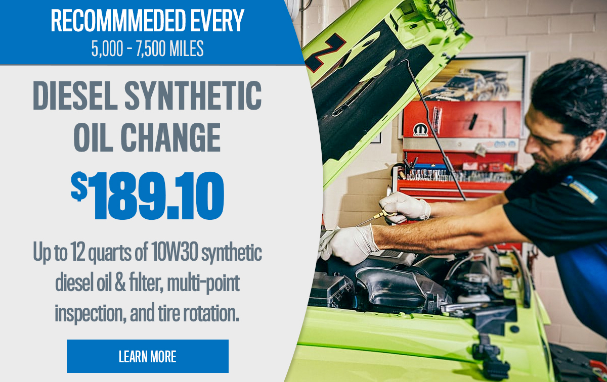 CDJR Diesel Synthetic Oil Change Service Special Coupon