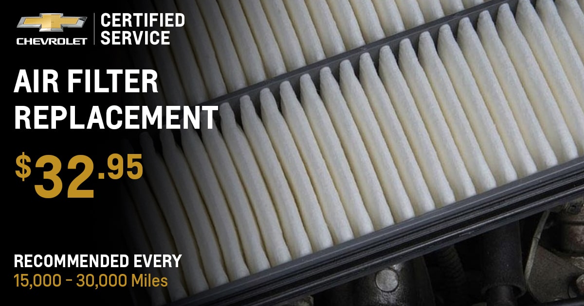 Chevrolet Air Filter Replacement Service Special Coupon