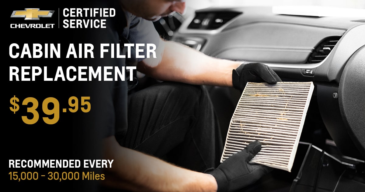 Chevrolet Cabin Air Filter Replacement Service Special Coupon