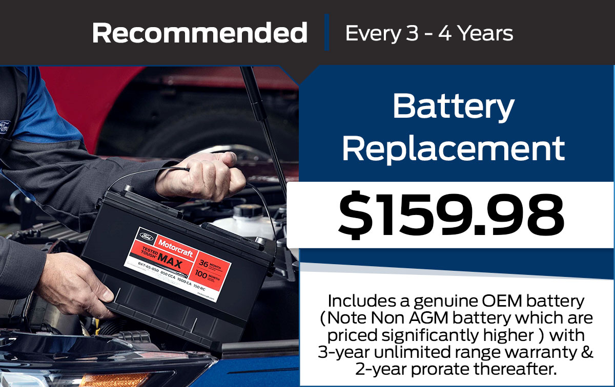 Ford Battery Replacement Service Special Coupon
