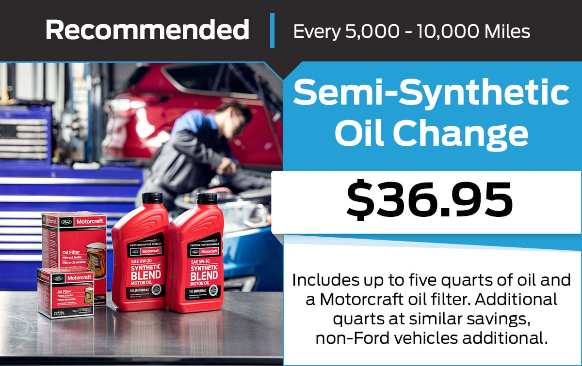 Semi Synthetic Oil Change Service Tindol Ford Gastonia NC
