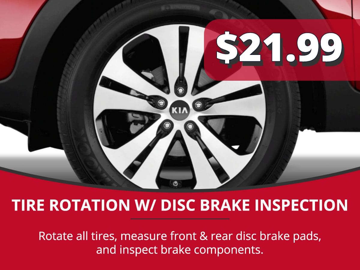 Tire Rotation w/ Disc Brake Inspection Service Special Coupon Tire Rotation w/ Disc Brake Inspection Service Special Coupon