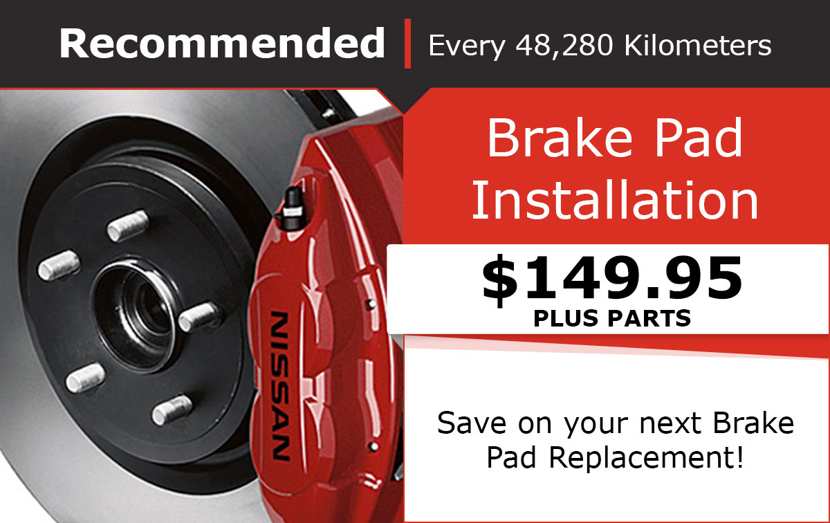 Nissan Brake Pad Installation Special Coupon