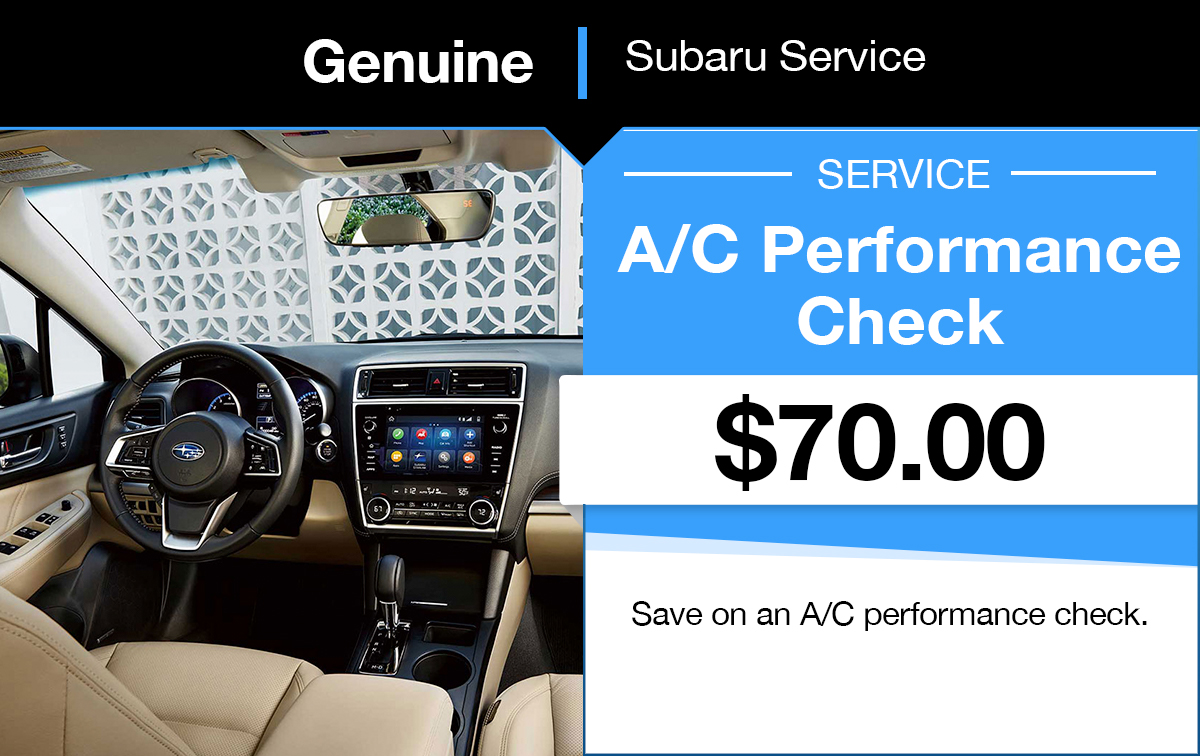Subaru A/C Performance Check Service Special Coupon