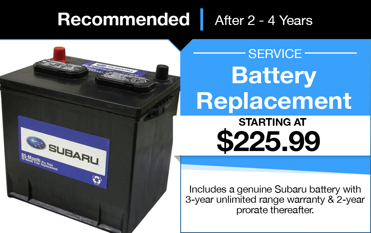 Subaru Battery Replacement Service Special Coupon