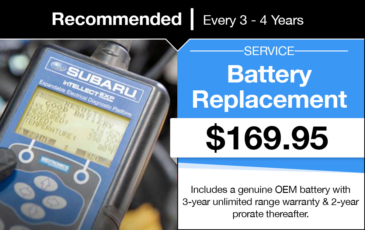 Subaru Battery Replacement Service Special Coupon