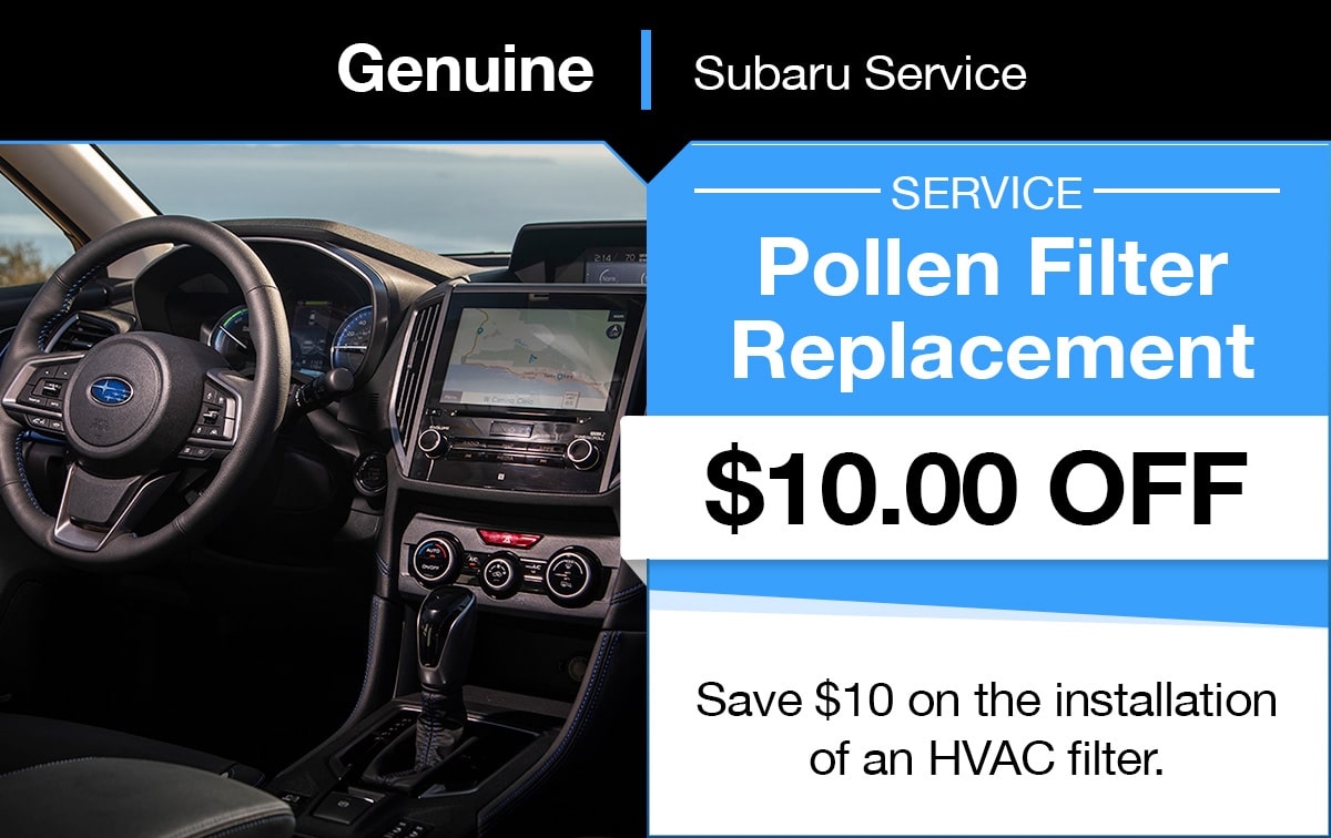 Subaru Pollen Filter Replacement Special Coupon