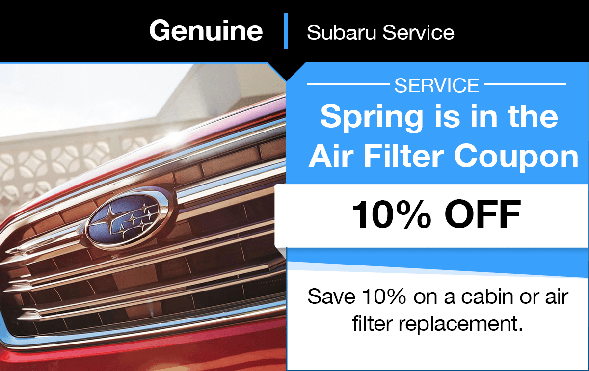 Subaru Spring is in the Air Filter Special Coupon