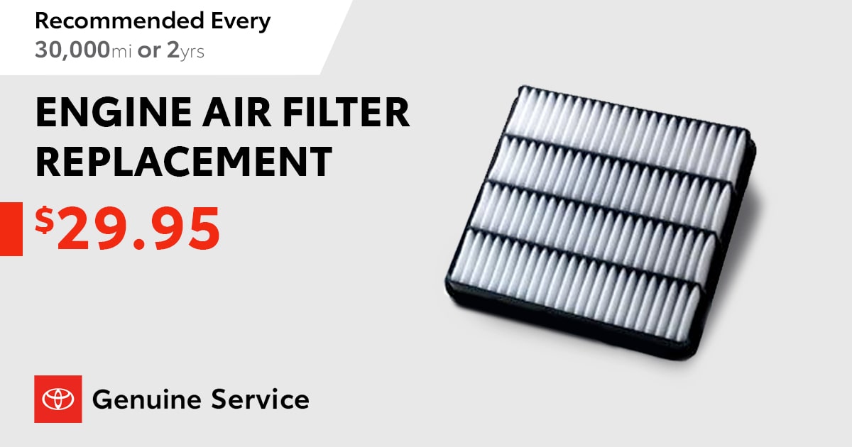 Toyota Engine Air Filter Service Special Coupon