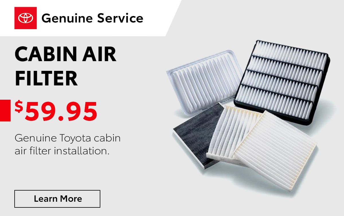 Toyota Cabin Air Filter Service Special Coupon