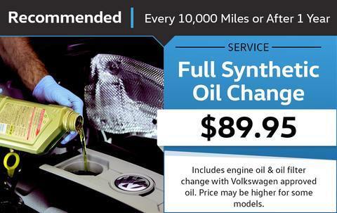 Volkswagen Full Synthetic Oil Change Service Special Coupon