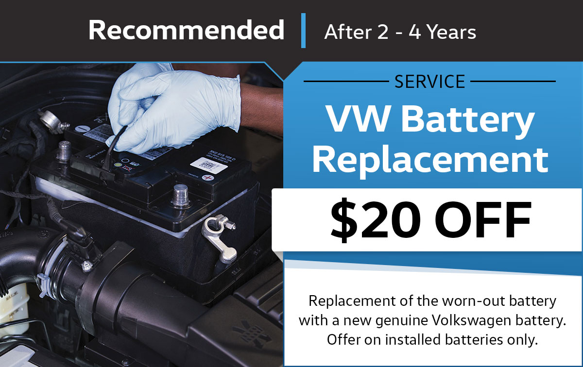VW Batter Replacement Service Service Special Coupon