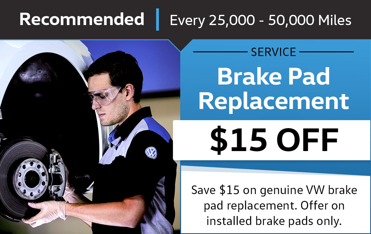 VW Brake Pad Replacement Service Special Coupon